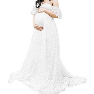 NWOT Boho flowy white lace maternity dress